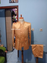 beskap pengantin pria /pakayan pria adat sunda 1set jas rompi celana peci /boro2