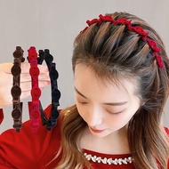 Bando Rambut 2in1 Jepit Beludru Premium Dan Bando Jepit Multi Layer Kepang
