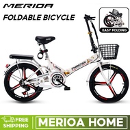 MER  Folding Bicycle/20/22 inch Ultra Lightweight Bicycle/High Carbon Steel Frame/Shock Absorption/Shifting Folding bike