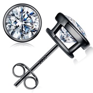 Bezel Setting Moissanite Earrings for Women, 0.5-3ct D Color VVS1 Clarity Lab Created Diamond Earrin