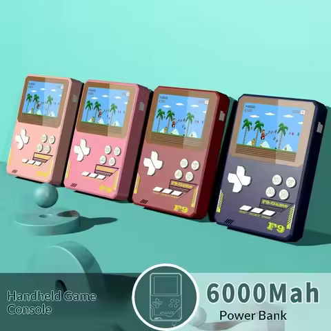 F9 Retro Handheld Game Console 3.5 Inch Color Screen Built In 500 Classic Games 6000mah Power Bank F