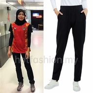 Seluar Sukan Slack Pants For Women Muslimah Sport Pants Sportswear Elastic High Waist Baggy Straight