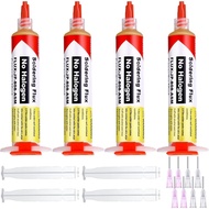 Treela 4 Pack 10ml 8341 No Clean Solder Flux Paste, 10cc Solder Flux Syringe untuk Penyolderan Elekt