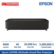 Epson LS970B LifeStudio Grand Plus Projector 4000 Lumens 4K PRO-UHD 20,000 hrs Laser Life 5,000,000:
