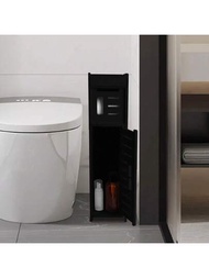 衛生紙收納櫃,浴室/廚房/客廳/書房/臥室高49厘米的時尚收納組織者 (黑色)