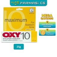 OXY 10 Acne Pimple Medication (For Stubborn Acne) 25g EXP:10/2027 [ OXY 10, unclog pores ]