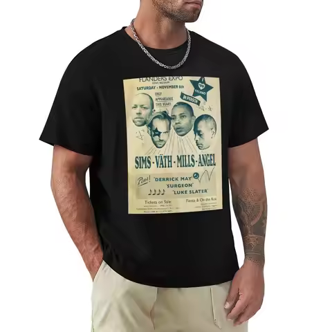 I Love Techno Belgium Festival 1999 Jeff Mills Sven Vath Surgeon Ben Sims T-Shirt Fashion Casual Sho
