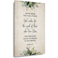 Romans 8 28 God Works For The Good Bible Verse Wall Art Paintings Giclee Modern Canvas Printing Canv