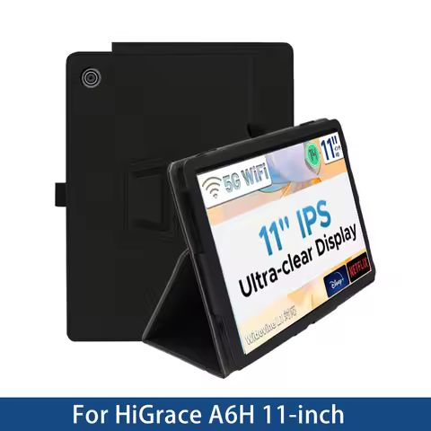 Funda Case For HiGrace A6H 11" Tablet PC PU Leather Two-fold stand Adsorption Case Cover with Hand S