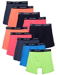 Joe Wolf 10 Pack Men s Cotton Blend Spandex Boxer Briefs Underwear
