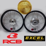 RXZ SET TAKASAGO EXCEL ALLOY RIM BLACK 1.60×18, RACING BOY LIDI CHROME, HUB SYS CHROME