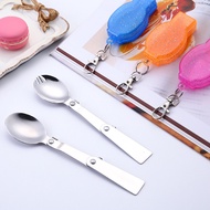 304 Stainless Steel Spoon Table Spoon Table Spoon Table Fork Outdoor Portable Tableware Folding Spoo