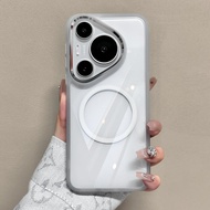 เคสโทรศัพท์ Huawei Pura70 Ultra Thin Magnetic Attraction Transparent Protection Case for Women Mate6