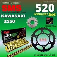 520 KAWASAKI Z250 Z 250 SPROCKET ORING CHAIN 520KRO SMS SPROCKET SET RK RKM YTX9A KAWASAKI RUNFIRE20