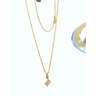 10k necklace necklace with 1ct semi diamond stone non tarnish/hypoallergenic