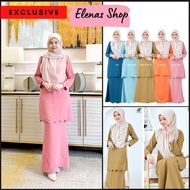 Baju Kurung by HASNURI Cik Scallop Dress Muslimah Sedondon Bridesmaid Blue Gold Nude Pink Orange Gold Mint Green Teal