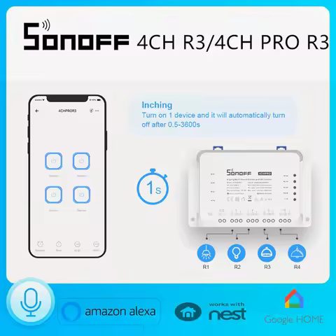 SONOFF 4CH PRO R3/4CH r3 4 Channel/ Gang Intelligent Wireless Switch Module Inching Interlock Ewelin
