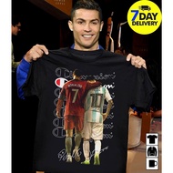 เสื้อยืดสุดเท่Cristiano ronaldo และ lionel MESSI เสื้อลายเซ็น CR7 และ M10 เสื้อยืด เสื้อยืดพิมพ์ลาย