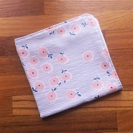 日本二重紗手帕=小雛菊=淺灰+粉紅(共4色)