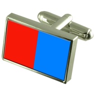 Catania City Italy Sterling Silver Flag Cufflinks Engraved Box