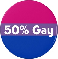50% Gay Bisexual Flag 2.25" Keychain LGBT Bi