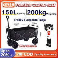 Foldable Camping Push Cart Wagon Trolley Tool Truck Portable Shopping Cart Trolley Upgraded