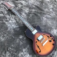 upgrade 12 String Electric Guitar, Flame Maple Top, Hollow Body,Jazz Guitar,musical instrument