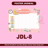 Poster JADWAL PELAJARAN wipe clean - Poster sekolah jadwal pelajaran