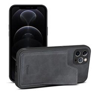 GMO 2免運iPhone 13 Pro 6.1吋 深灰 直插卡側掀背套皮套保護套殼手機套殼防摔套殼