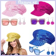 FL 70s Disco Costume Set for Women Fancy Dressing Outfit Halloween Accessories