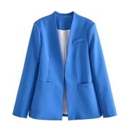 Women's Collarless Blazer - Casual Women's Blazer - Women's Suit - TURKISH Women's Blazer