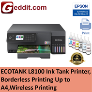 EPSON ECOTANK L8100 INK TANK PRINTER UP TO A4 (WIFIBORDELESS PRINTINGID CARD PRINTING (REPLACEMENT F