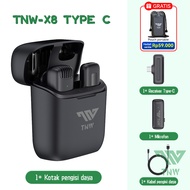 TNW X8 Wireless Microphone Lavalier  Mikrofon Clip on Mic  Lapel Mikrofon untuk HP Vlog Live streaming