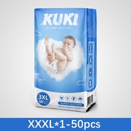 สินค้าพรีเมี่ยม ผ้าอ้อมเด็ก KUKI แพมเพิสแบบกางเกง 50ผืน/แพ็ค ไซส์S-3XLระบายอากาศได้ดี อ่อนนุ่มบางเฉี