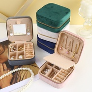 Flannel Jewelry Box Small Portable Travel Zipper Bag Necklace Ring Earrings Jewelry Mirror Jewelry S
