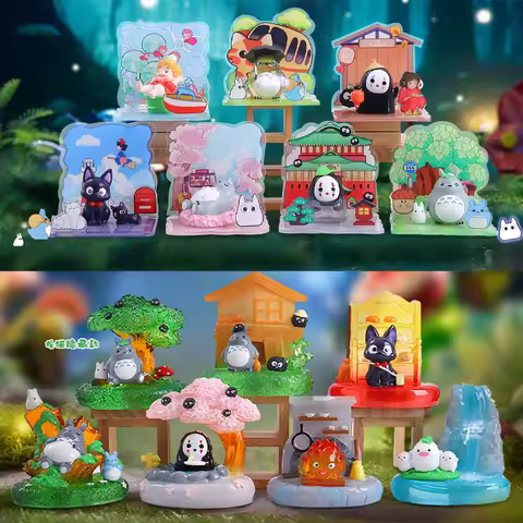 Multiple Styles Hayao Miyazaki Anime Fairy Tale Elves Scene Version Blind Box Figurine Furniture Stu