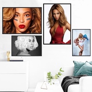Beyonce Super Music Singer Star Singer Canvas Poster Prints Photo Portrait Pictures For Living Room 