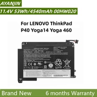 00HW020 00HW021 Laptop Battery For LENOVO ThinkPad P40 Yoga14 Yoga 460 SB10F46458
