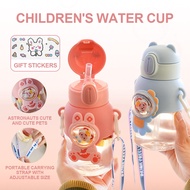 Children's Straw Cup Sippy Cup for Toddler Cartoon Cup Cute Bottle Water 600ML With Straw for Kids