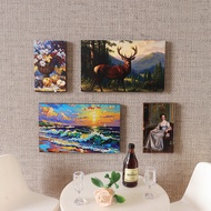 Doll House New Product Creative Wooden Oil Painting Mini Simulation Living Room Decoration Painting 