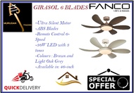 Fanco Girasol Ceiling Fan 36W LED Light 46inch 6blades (Remote Control) / Express Delivery