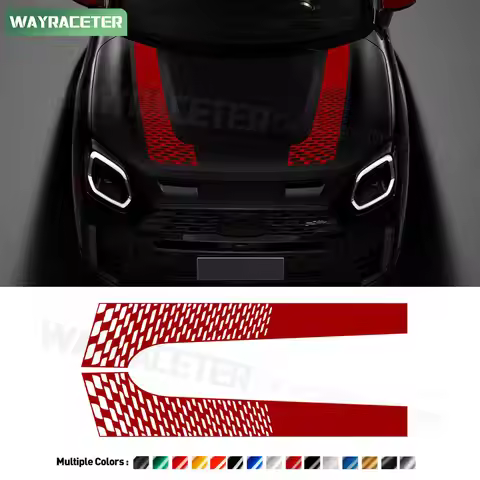 2 Pcs John Cooper Works Trim Car Engine Cover Hood Bonnet Stripes Sticker For MINI Countryman 2024 U