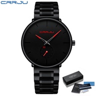 CRRJU Jam Tangan Pria Tahan Air Kronograf Arloji kuarsa Kalender Arloji 2150