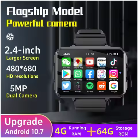 VP999 4G Smart Watch 2.4inch Large Amoled Smartwatch With Dual Camera GPS WIFI Sim Card Slot Play Ga