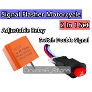 Signal Flasher Motorcycle Adjustable LED Blinker Relay Hazard double signal condenser EX5 LC135 Y15ZR RS150R socket