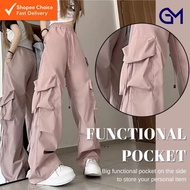 GM Women Korean Street Cargo Pants Long Pants Loose Seluar Perempuan