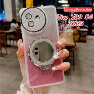 For Vivo Y39 5G 2025 Mirror Magnetic Bracket Glitter Casing For Vivo Y39 5G VivoY39 Y39 Y29 39Y Y 39