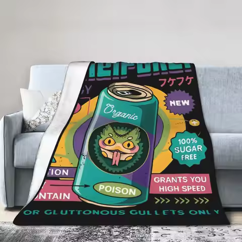 Monster Hunter Wilds Pukei Pukei Energy Drink Blankets Coral Fleece Plush Print Game Portable Thin T