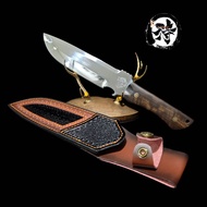 มีดเดินป่า​ หัวหมาป่า L01 เหล็ก: DC53  ด้ามจับ: ไม้มะเกลือ  ความแข็ง: 59-60