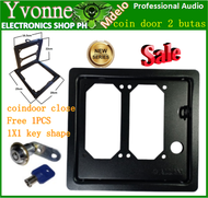 The Coin Door Metal 2 butas coin door Coin Gate for Videoke Unit (Black) Free 1PCS 1X1 key LOCK